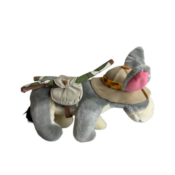 Vintage 90s Disney World Eeyore Winnie The Pooh Plush With Safari Hat & Saddleba - Picture 3 of 6